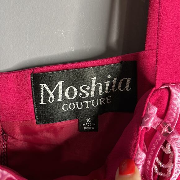 Moshita Couture Dark Pink Wide Strap Beaded Camisole Size 16 - Picture 4 of 10